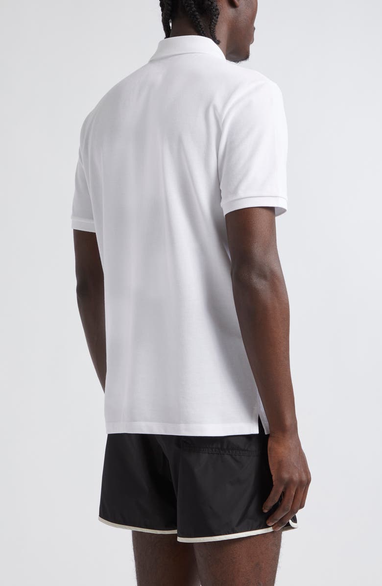 Moncler Short Sleeve Cotton Polo, Alternate, color, White