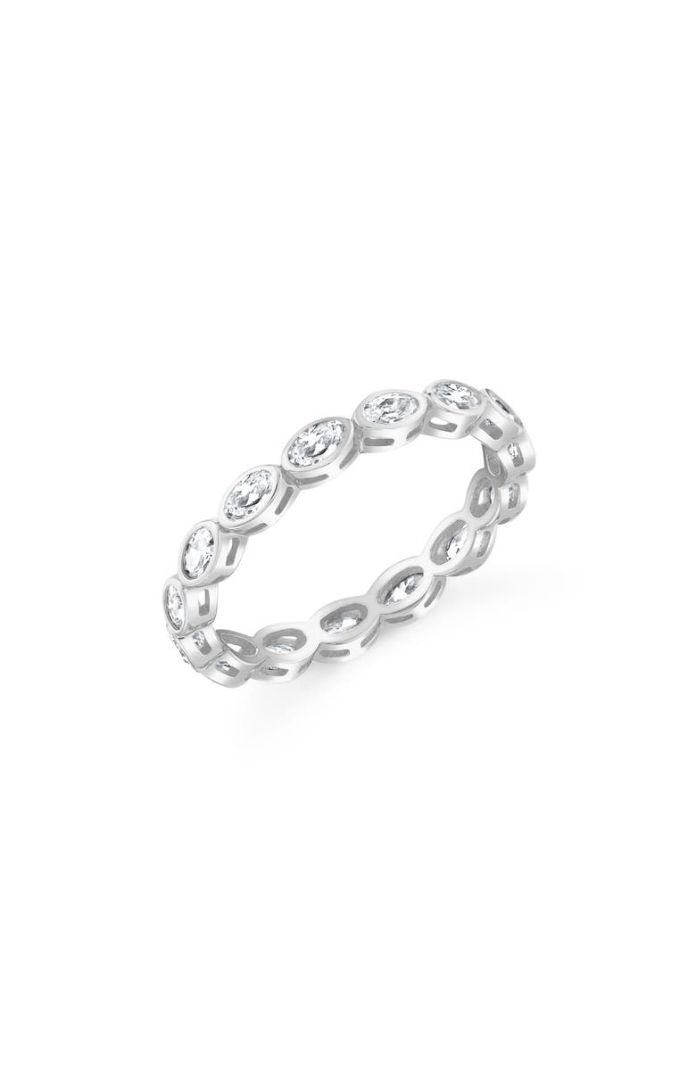 Crislu Oval Cut Cubic Zirconia Eternity Ring, Main, color, Pure Platinum / Clear Stone