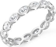 Crislu Oval Cut Cubic Zirconia Eternity Ring