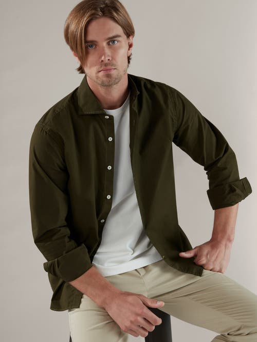 Robert Talbott Cooper Brushed Cotton Shirt in Olive 