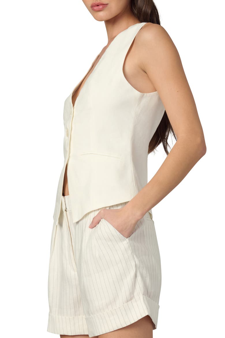 The Maeve Linen Blend Vest, Alternate, color, ECRU