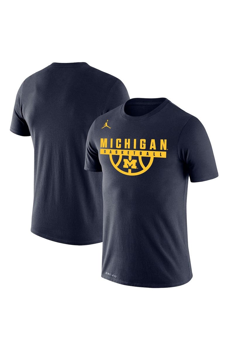 Jordan Brand Men's Jordan Brand Navy Michigan Wolverines Basketball Drop Legend Performance T-Shirt, Main, color, Navy