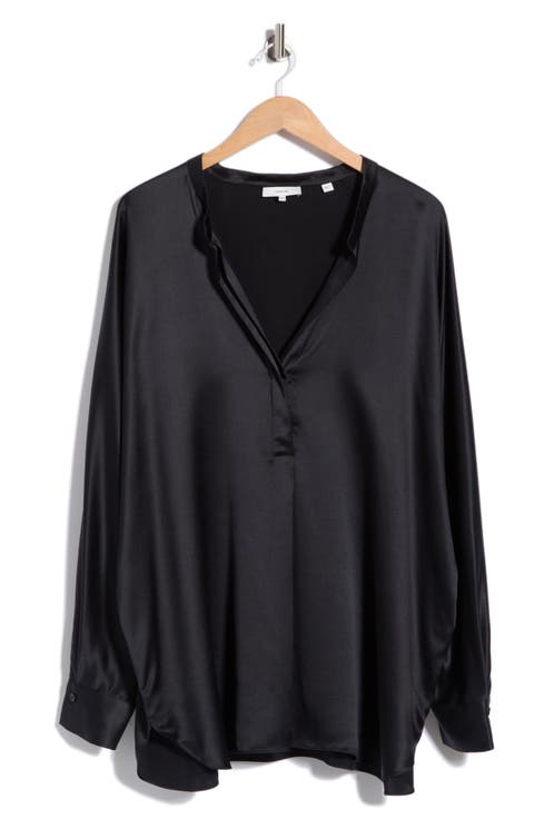 Band Collar Silk Blouse