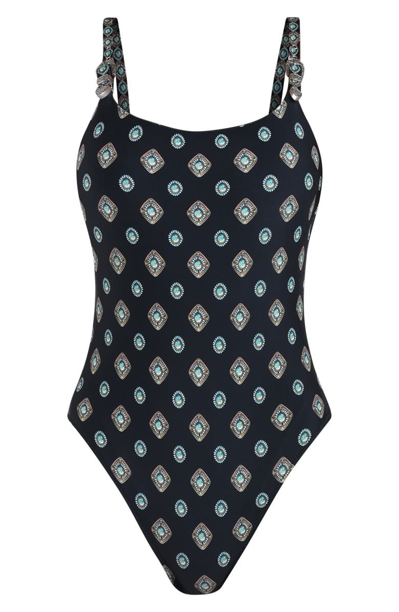 L'AGENCE Remi Southwestern Underwire One-Piece Swimsuit, Alternate, color, Black