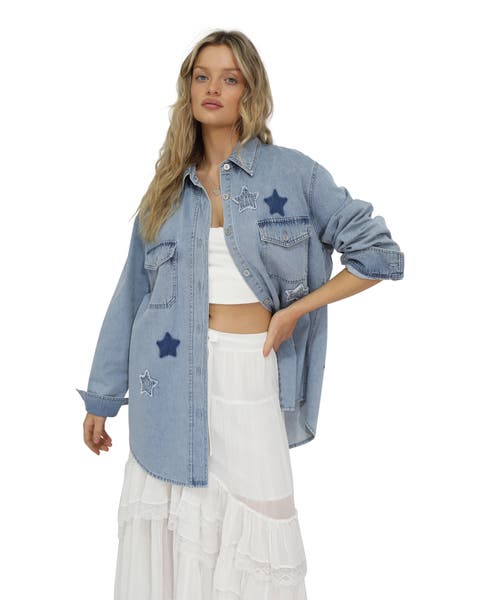 Stargazer Patch Detail Denim Shirt