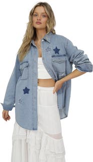 Belle & Bloom Stargazer Patch Detail Denim Shirt