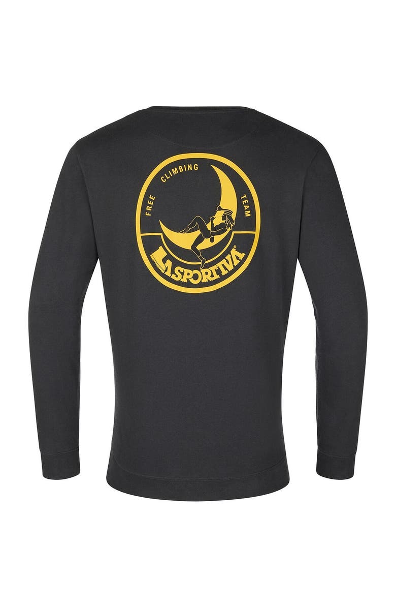 La Sportiva Climbing On The Moon Sweatshirt - Men's, Main, color, Carbon/Giallo