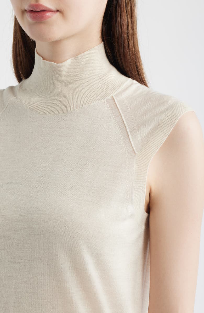 BOSS Fipini Virgin Wool Turtleneck Tank, Alternate, color, Light Pumice