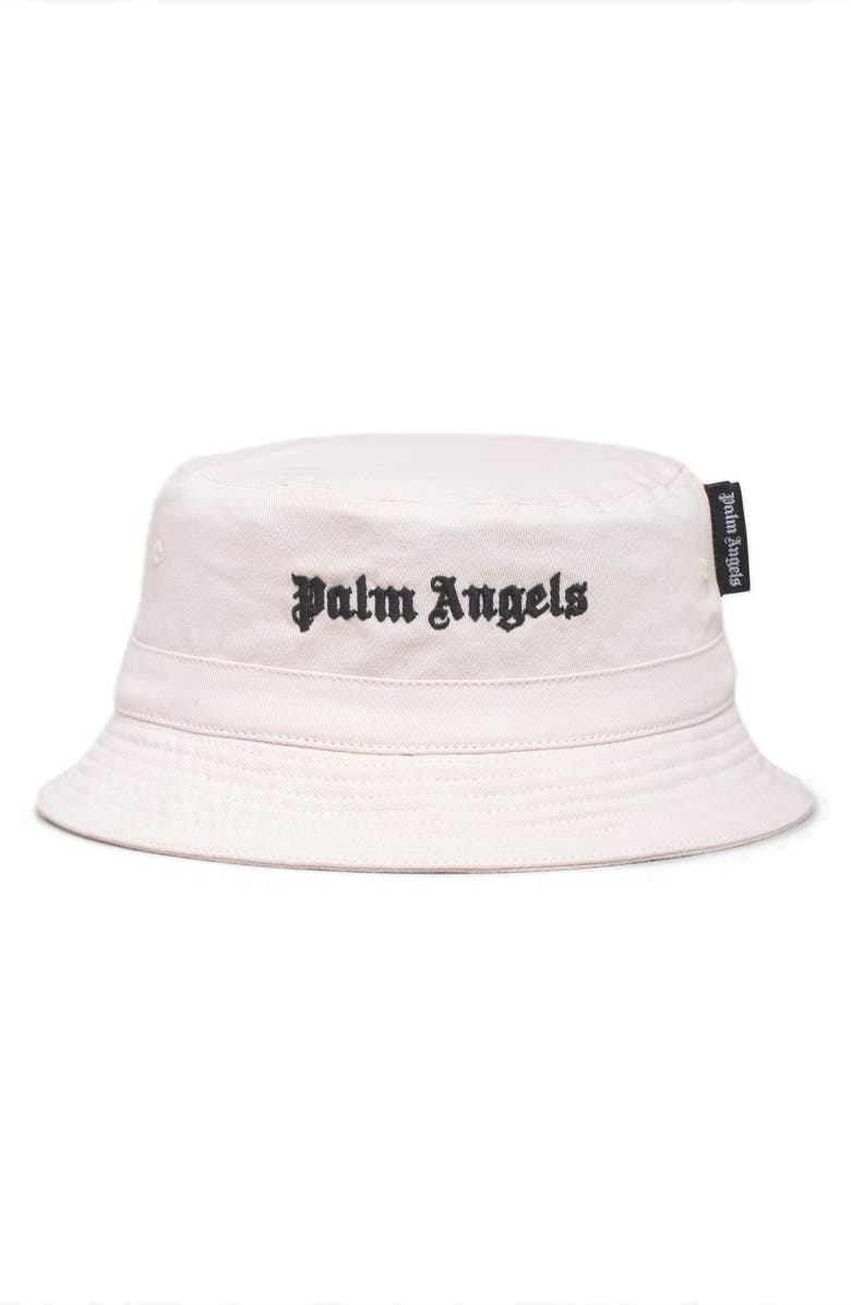 Palm Angels Embroidered Logo Twill Bucket Hat, Main, color, 