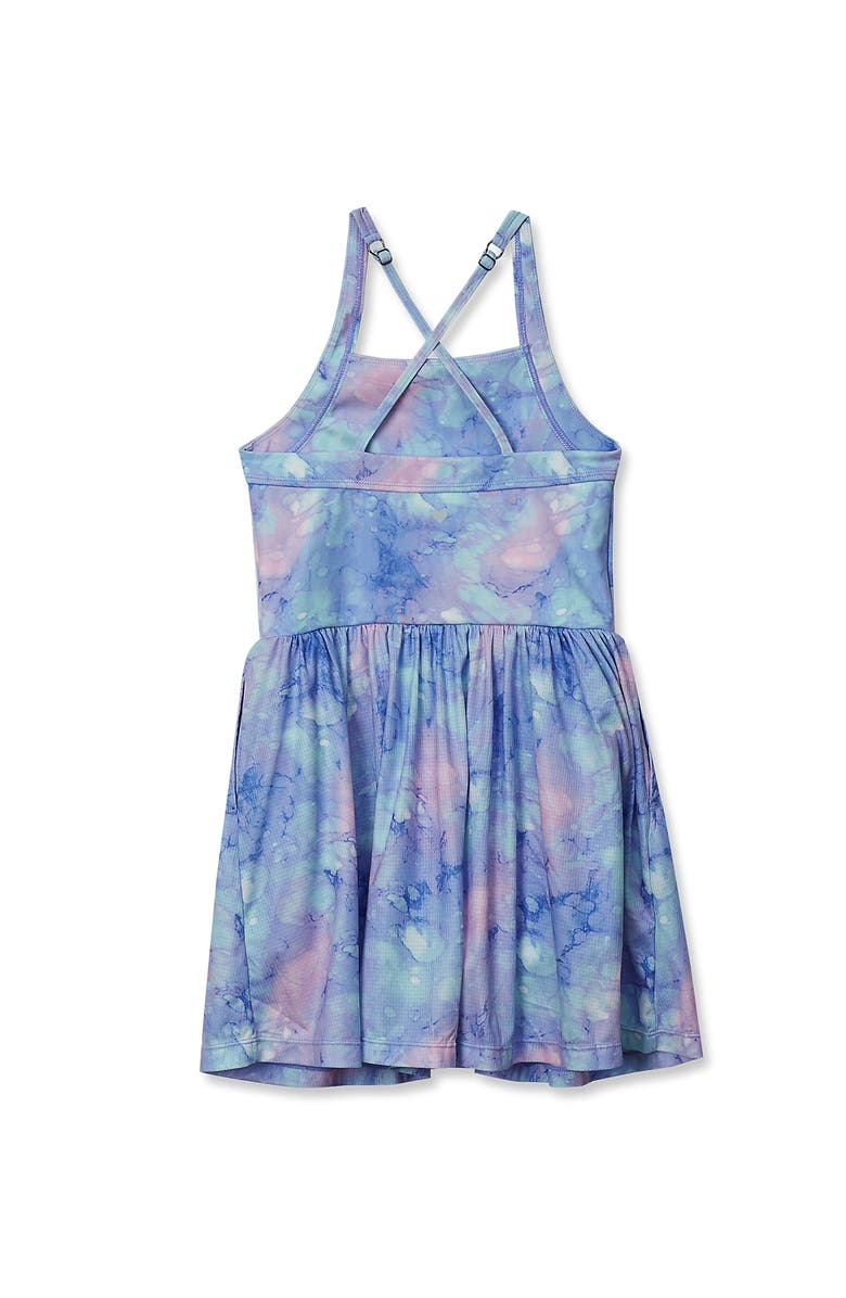 Lands' End Girls Athletic Active Tank Top Dress, Alternate, color, Lilac Multi Tie Dye