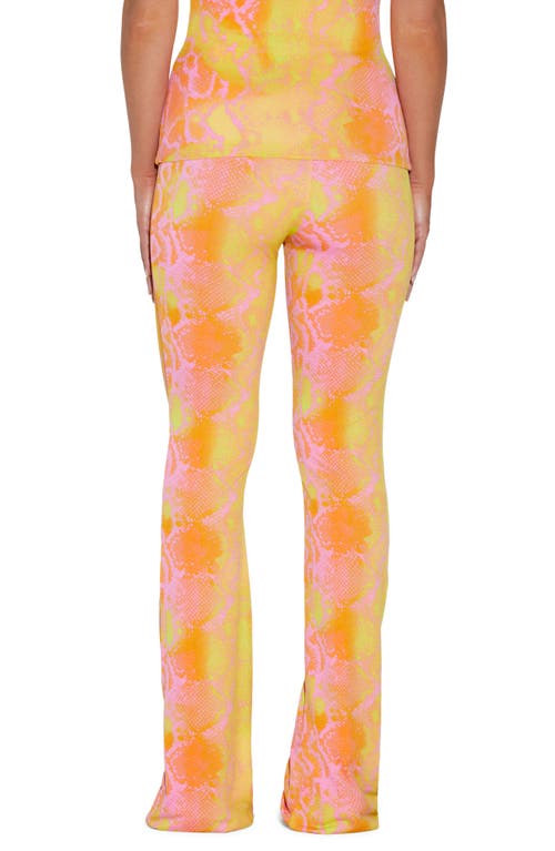 Naked Wardrobe The Boot Up Snakeskin Print Bootcut Pants