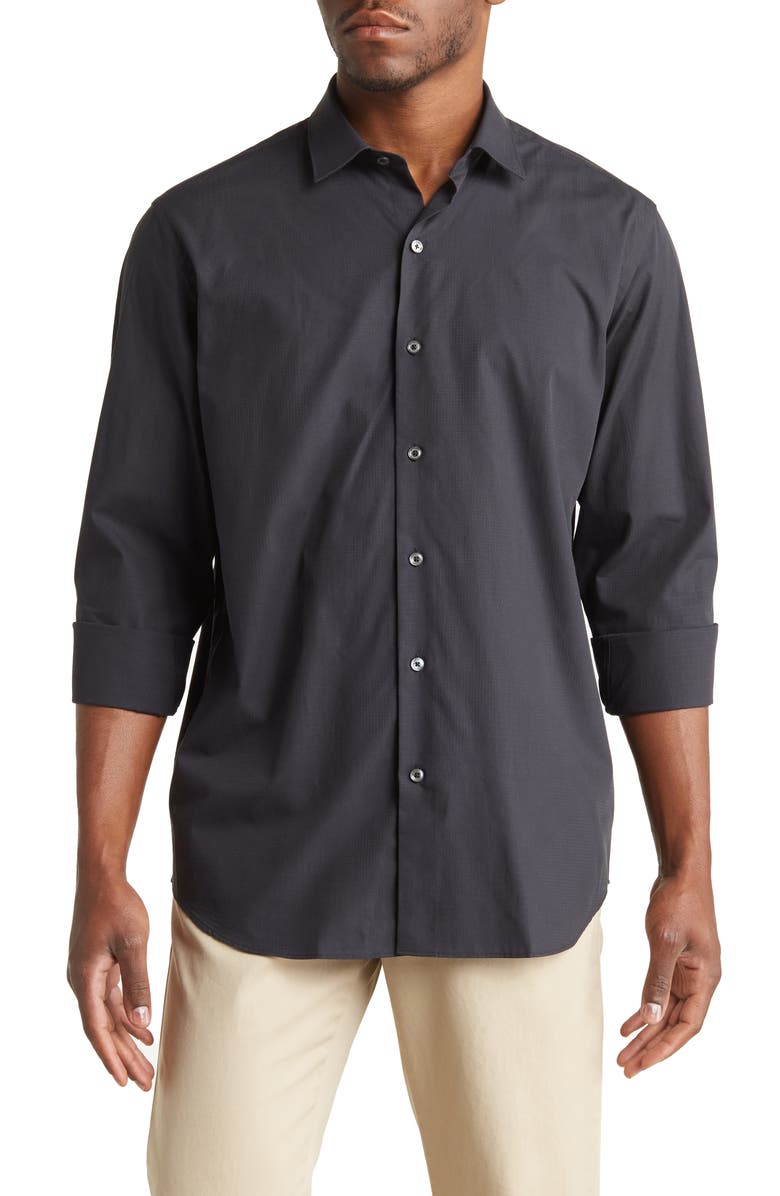 Bugatchi Regular Fit Cotton Button-Up Shirt, Main, color, 