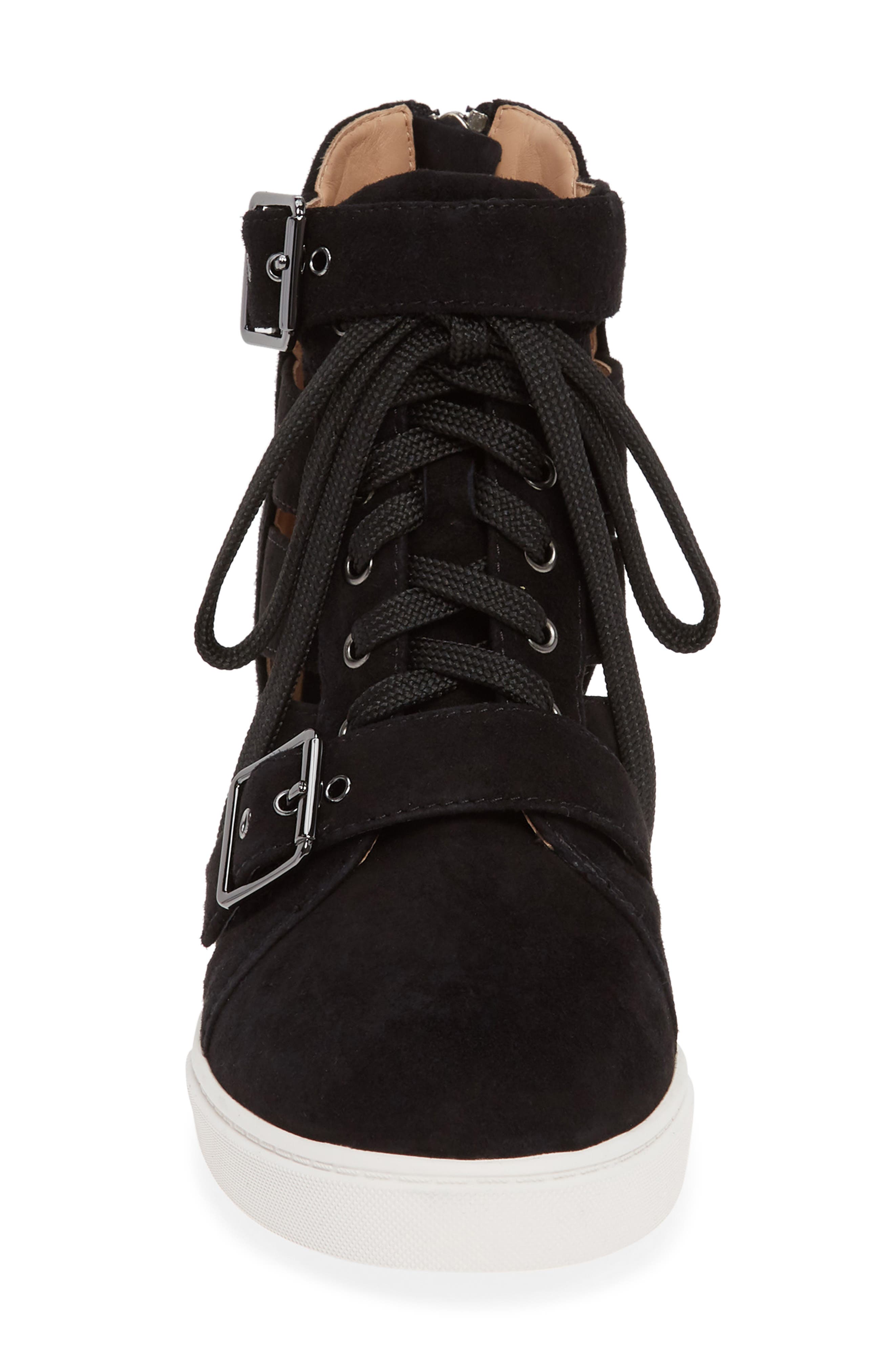 Linea Paolo Fave Cutout Wedge Sneaker, Alternate, color, Black