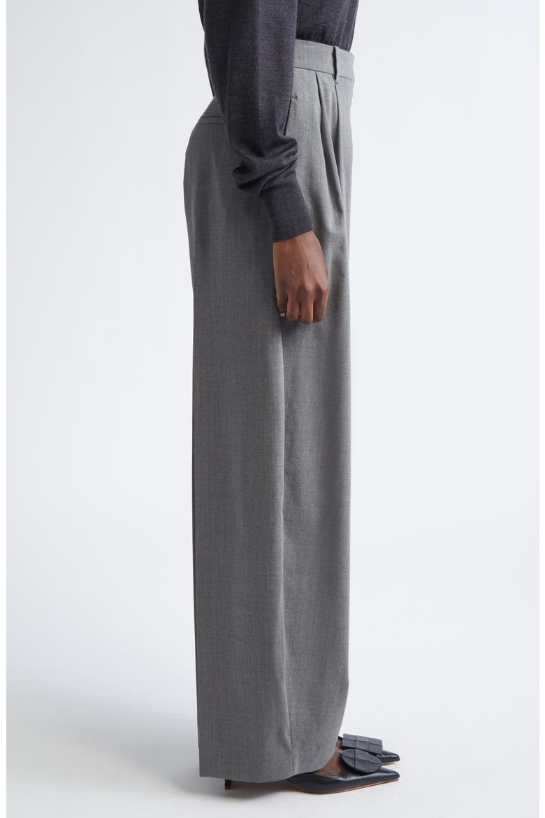 Le Pantalon d'Homme Pleated Stretch Virgin Wool Wide Leg Pants