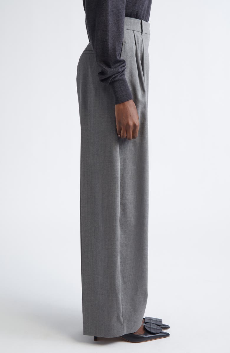 Jacquemus Le Pantalon d'Homme Pleated Stretch Virgin Wool Wide Leg Pants, Alternate, color, Grey