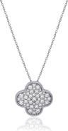 SUZY LEVIAN Pavé Cubic Zirconia Clover Pendant Necklace
