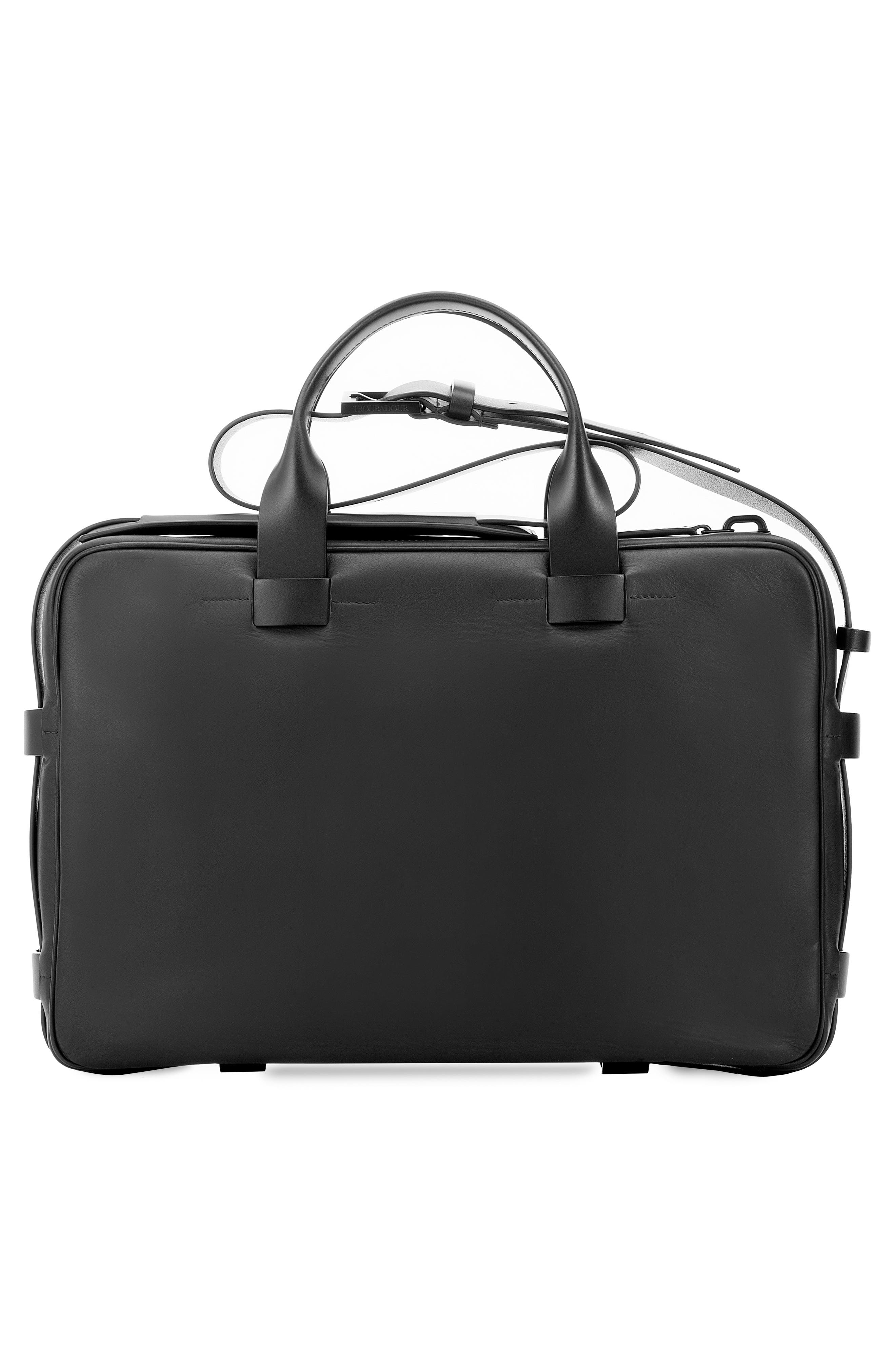 Leather Briefcase, Alternate, color, BLACK LEATHER