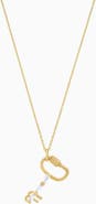 Bearfruit Jewelry 18k Gold Plated Sterling Silver BF Key Pendant Necklace Gift Idea