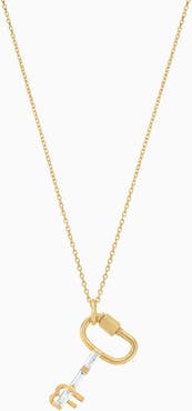 Bearfruit Jewelry 18k Gold Plated Sterling Silver BF Key Pendant Necklace Gift Idea