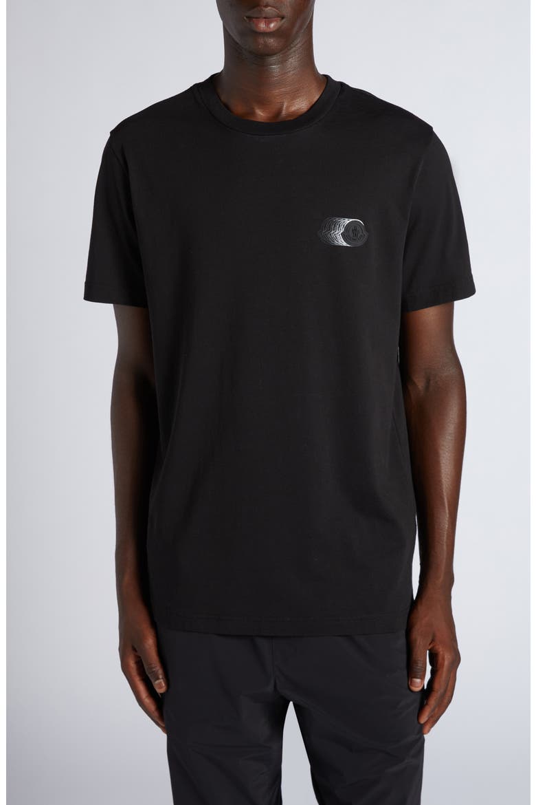 Logo Patch Cotton T-Shirt, Main, color, BLACK