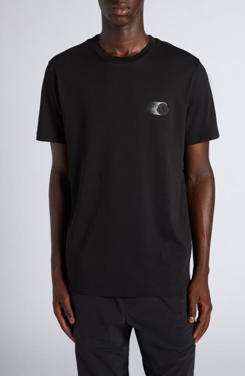 Moncler Logo Patch Cotton T-shirt In Black