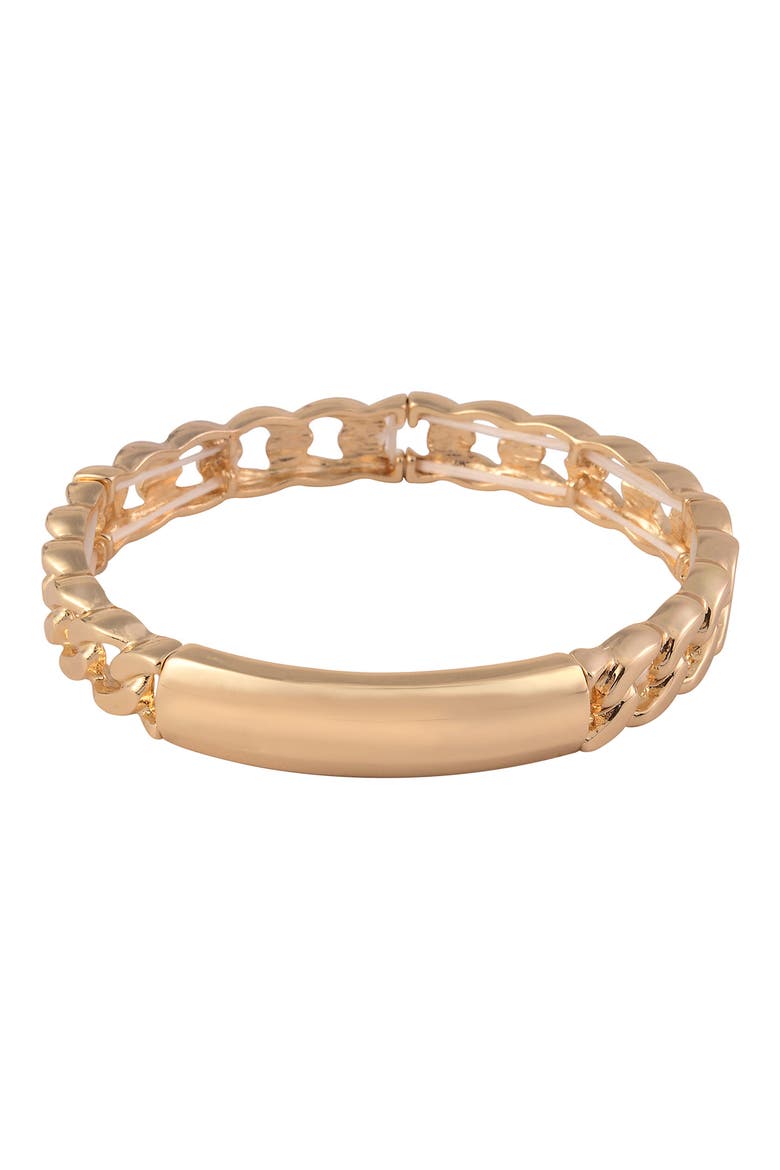 ID Bar Stretch Bracelet, Main, color, GOLD