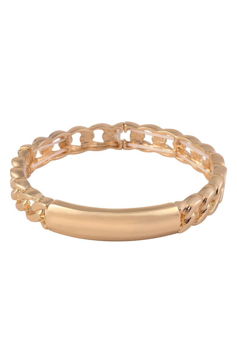 RACHEL Rachel Roy ID Bar Stretch Bracelet, Main, color, Gold