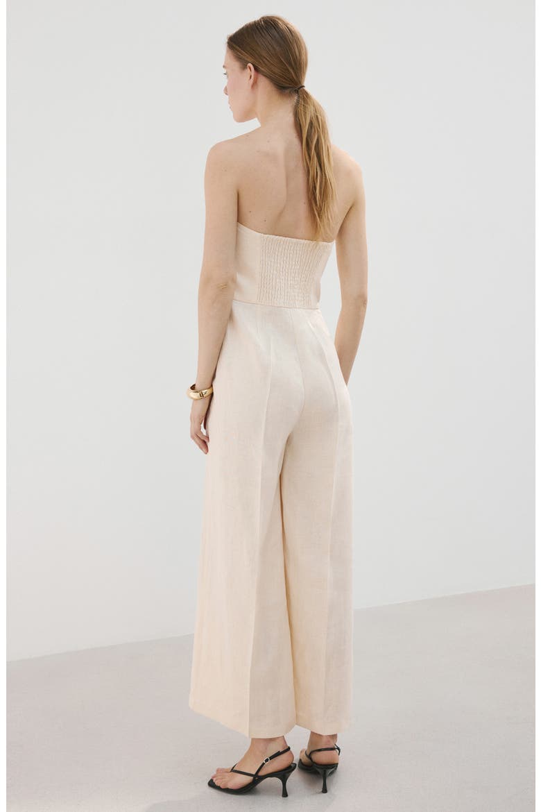 Mono Corso Strapless Linen Jumpsuit, Alternate, color, ECRU