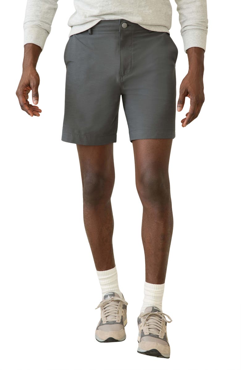 Faherty All Day 7-Inch Water Repellent Shorts, Main, color, Mountain Coal