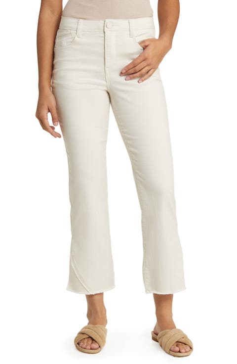 'Ab'Solution Frayed High Waist Ankle Barely Bootcut Jeans