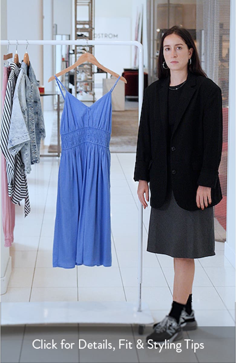 Strappy Smocked Gauze Midi Dress, sales video thumbnail