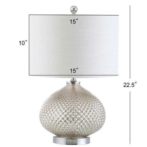 Jonathan Y Ames 22.5" Led Glass Table Lamp In Mercury Silver