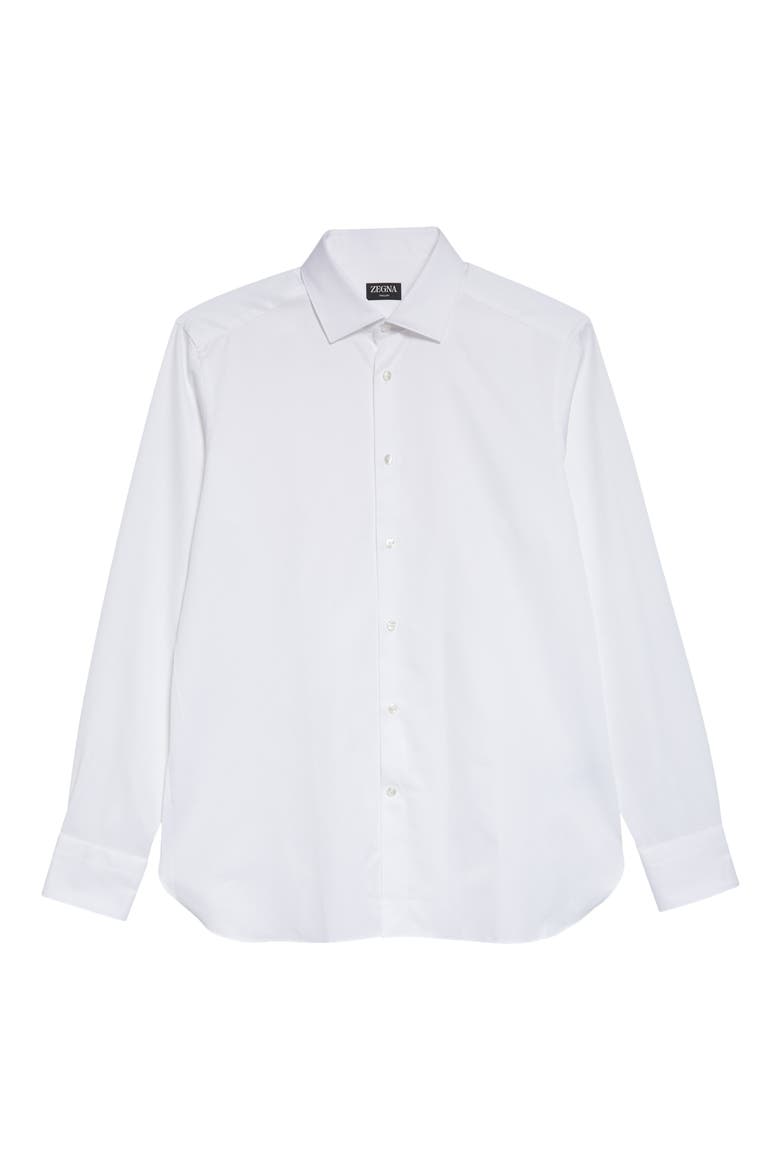 Trofeo Milano Cotton Button-Up Shirt, Alternate, color, WHITE