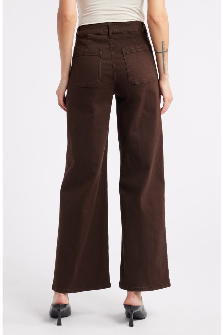 Le Slim Palazzo Pocket High Waist Wide Leg Jeans, Alternate, color, ESPRESSO