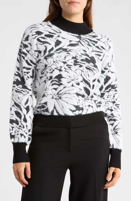 Balloon Sleeve Mock Neck Sweater