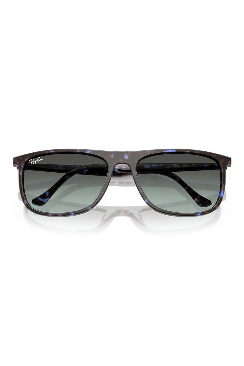 58mm Gradient Rectangular Sunglasses, Alternate, color, BLUE HAVANA