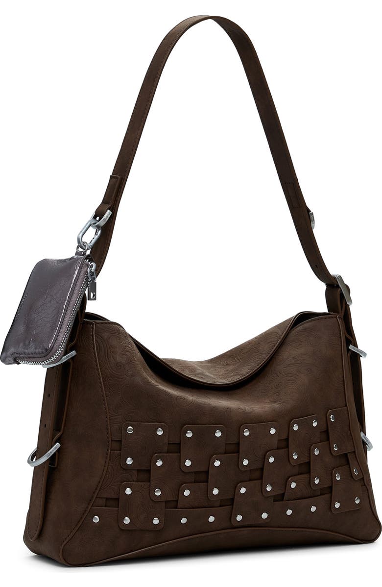 Desigual Faux Leather Shoulder Bag, Alternate, color, Dark Brown