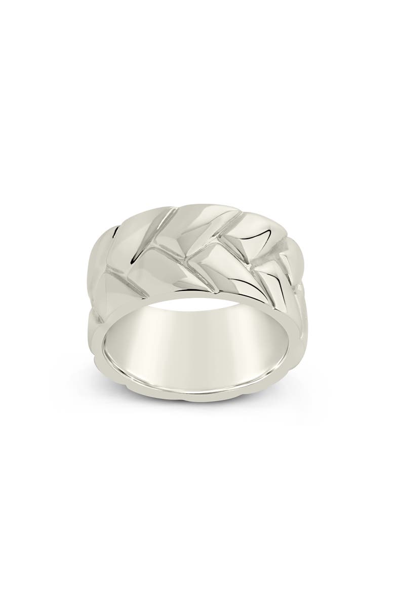 Sterling Forever Cameron Textured Band Ring, Alternate, color,