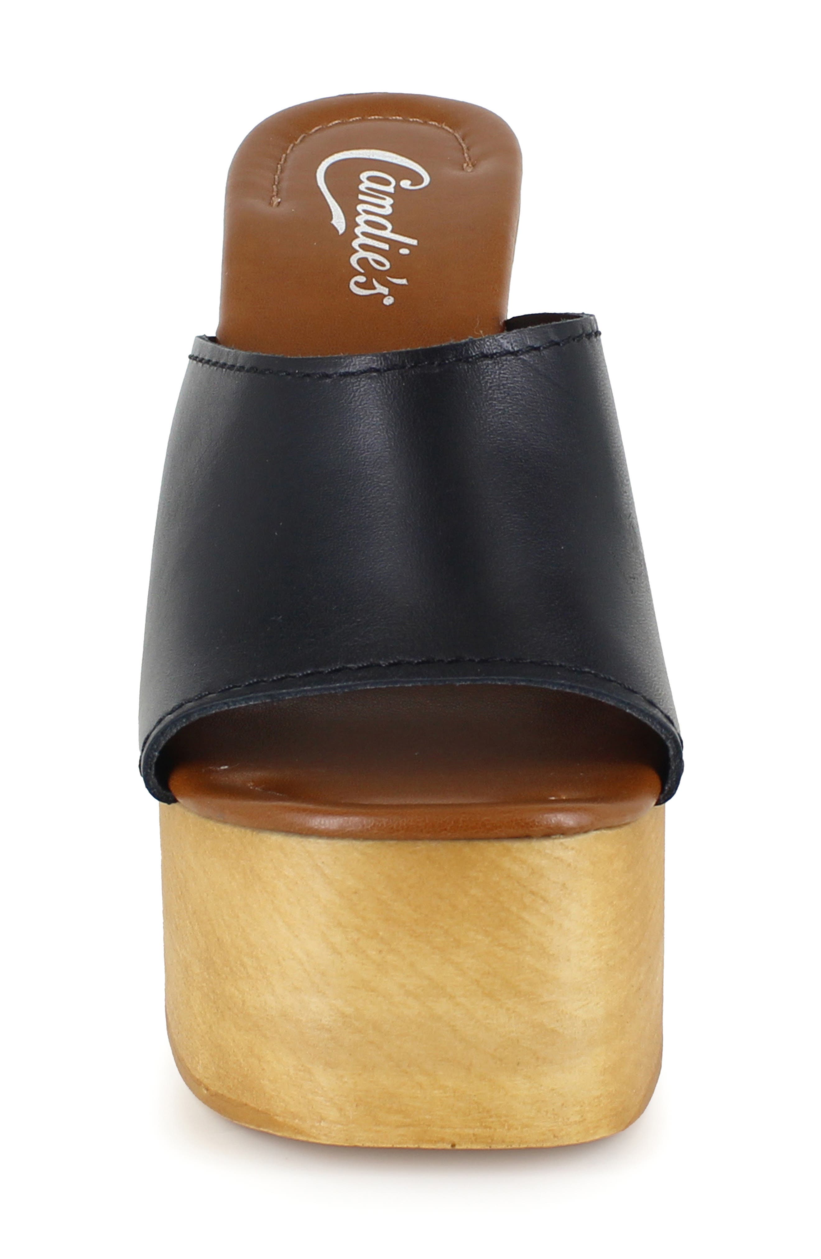 Candie's Mia Platform Slide Sandal, Alternate, color, Black