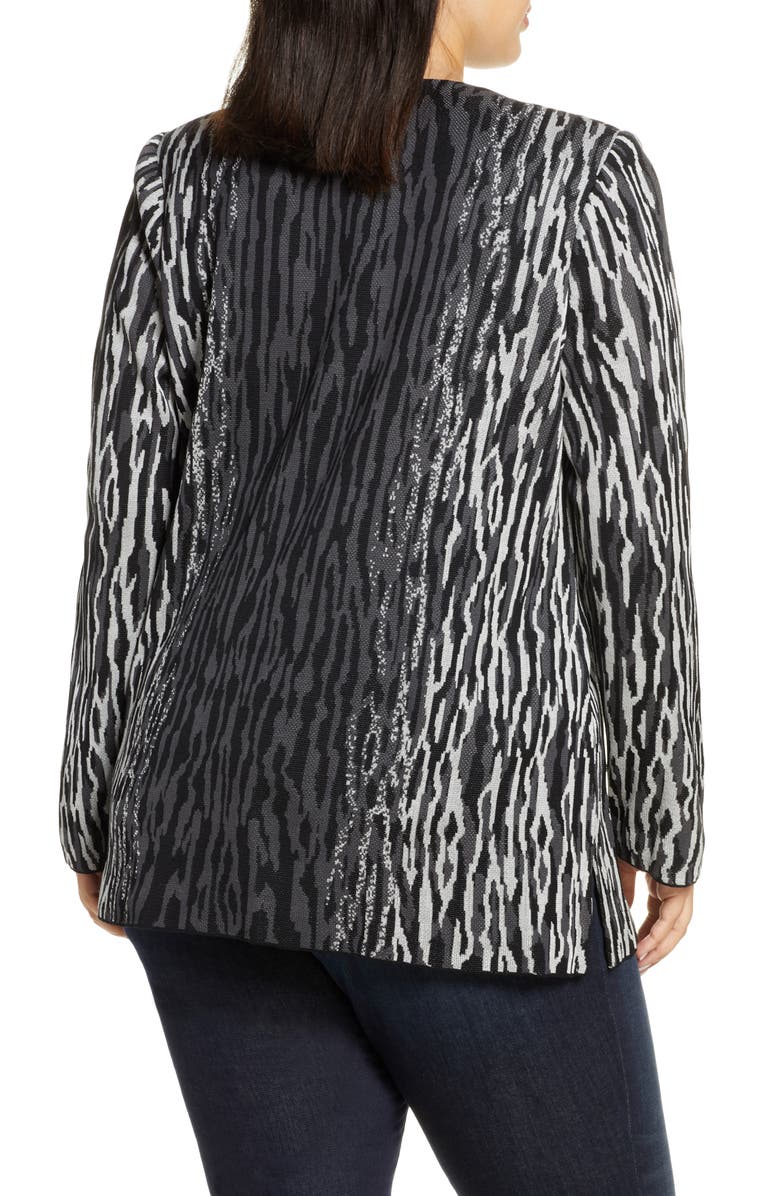 Ming Wang Animal Knit Jacket, Alternate, color, 