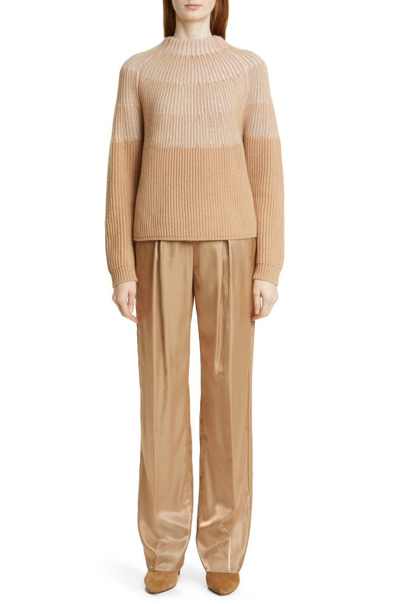 Agnona Pleated Wide Leg Pants, Alternate, color, 