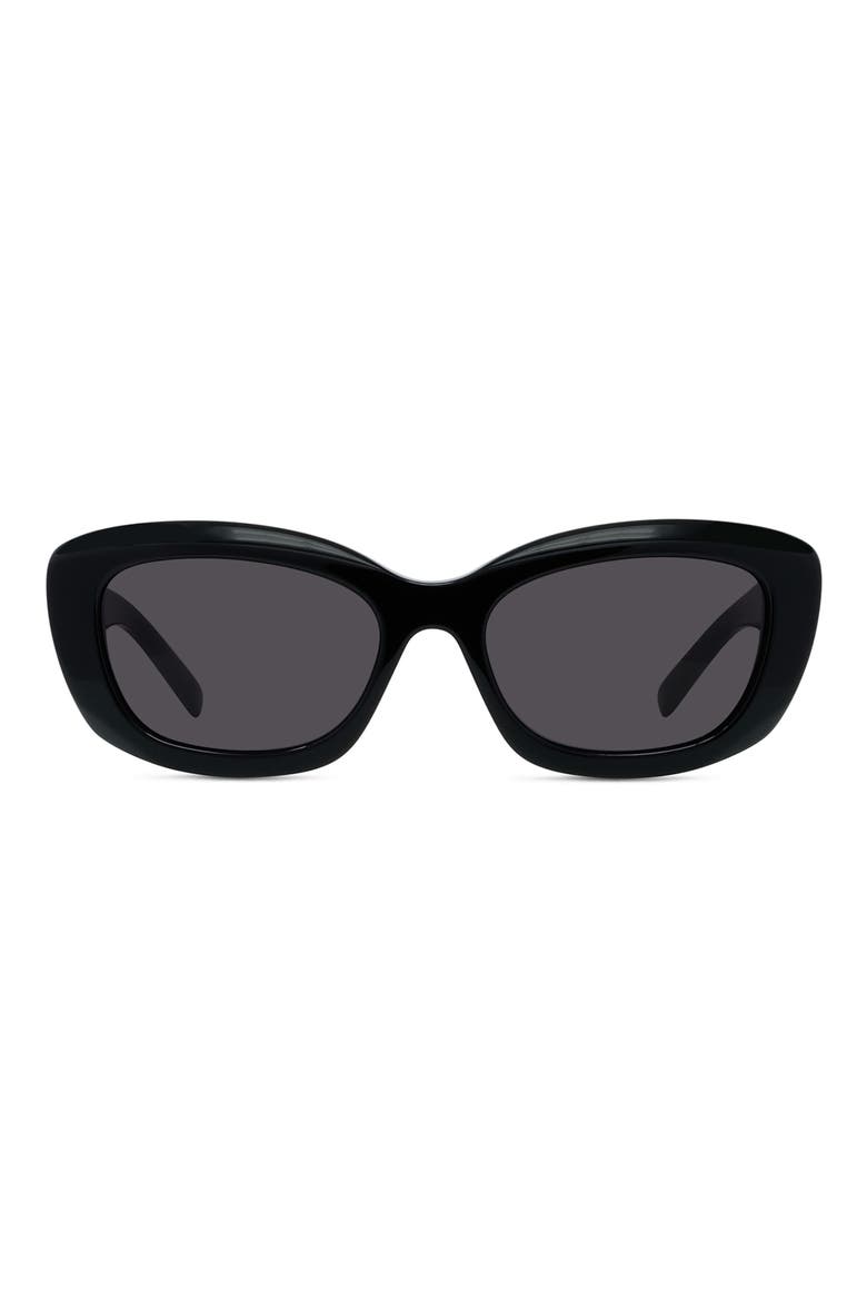 GV Day 54mm Geometric Sunglasses, Main, color, SHINY BLACK / SMOKE