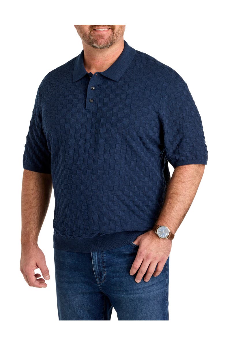 Robert Graham DXL Big & Tall  Hampson Sweater Polo Shirt V2, Main, color, Navy