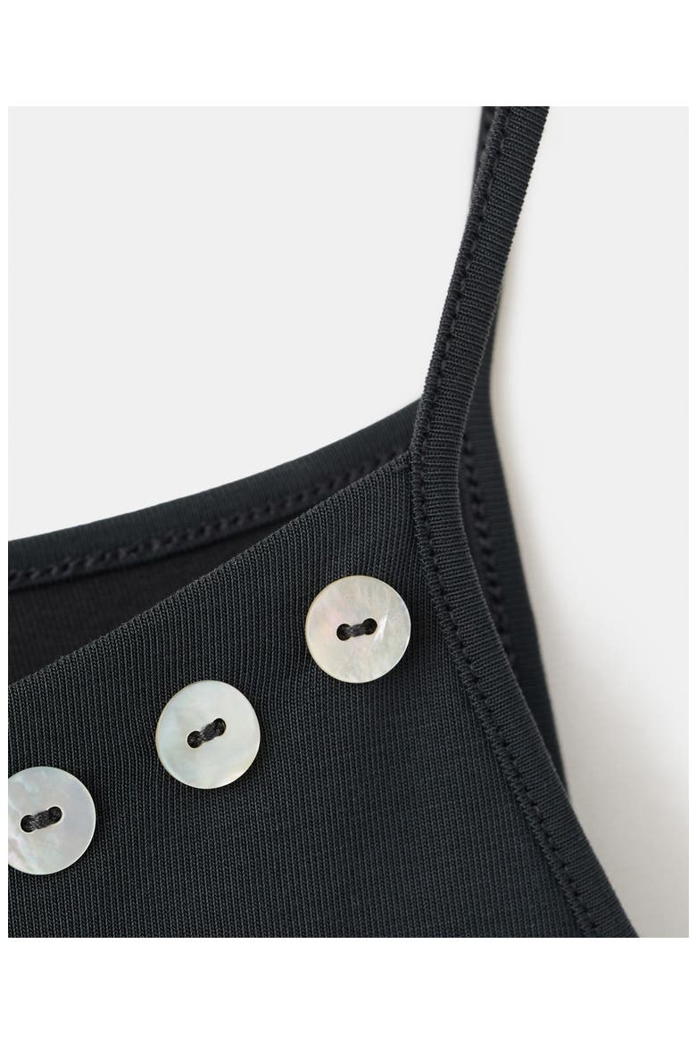 Button Embellished Asymmetric Tank, Alternate, color, CHARCOAL