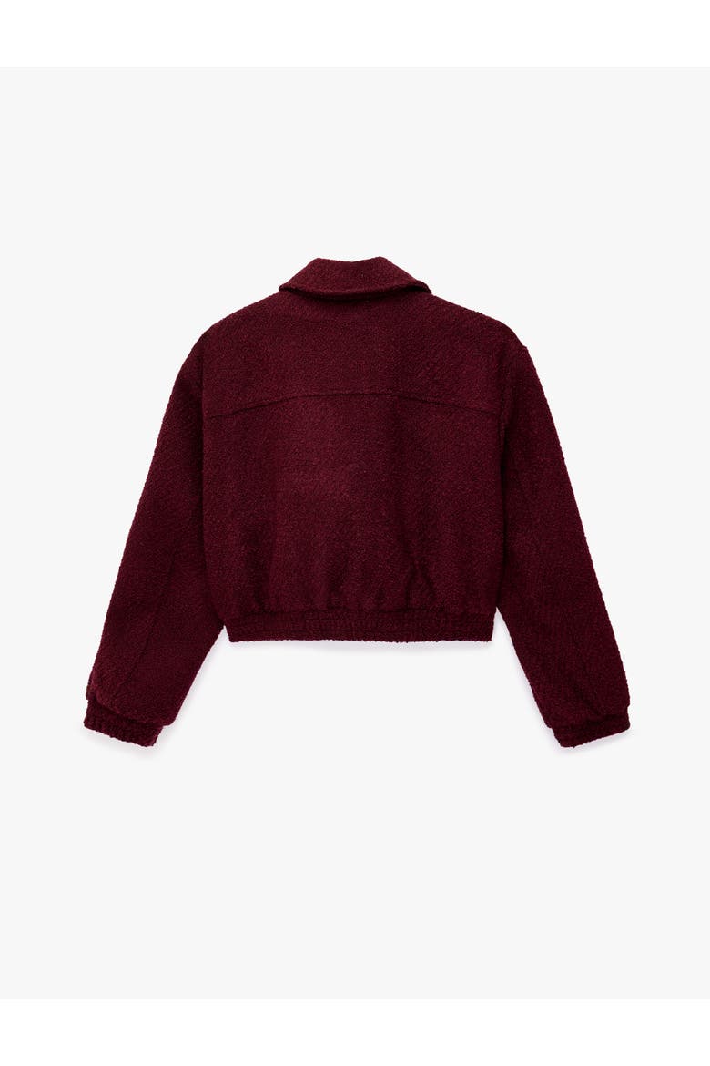Tweed Bomber Jacket, Alternate, color, BORDEUX