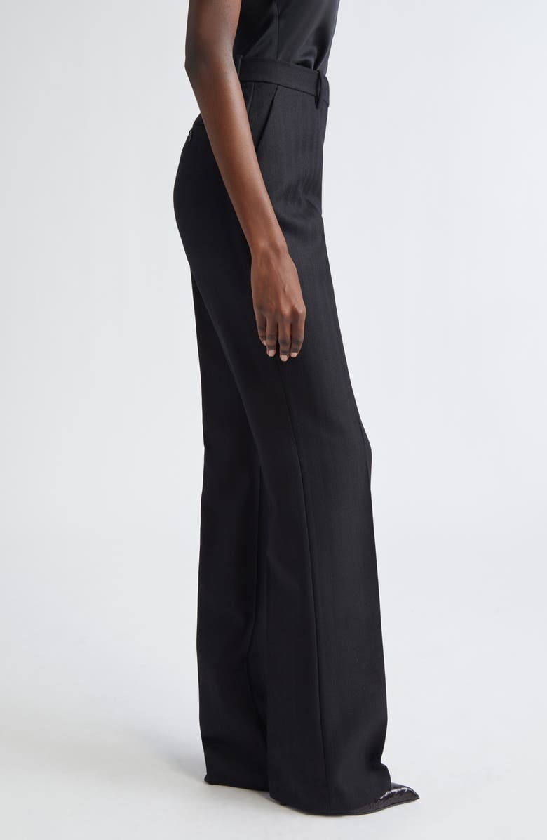 TOM FORD Sharp Herringbone Tailored Straight Leg Virgin Wool Trousers, Alternate, color, Lb999 Black