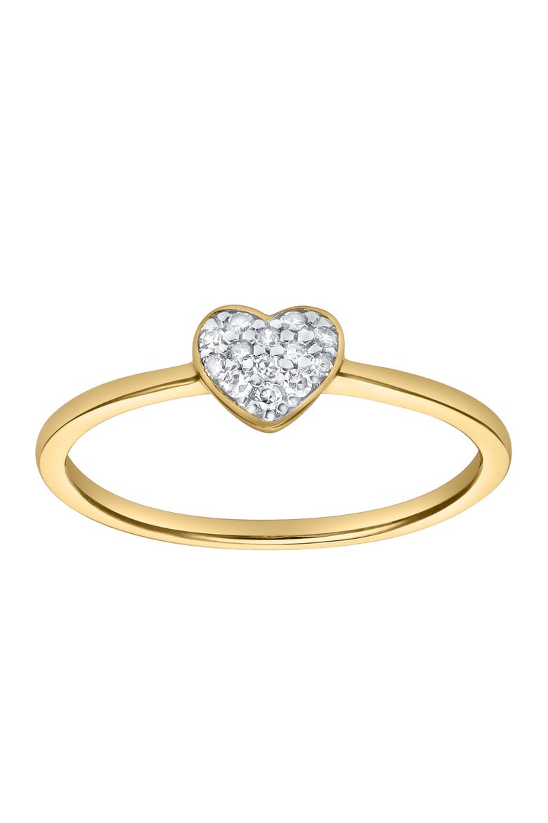 Thea Diamond Pave Heart Ring in 14K Gold - 0.09 ct, Main, color, 14K Yellow Gold