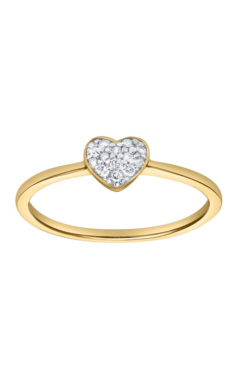 LuvMyJewelry Thea Diamond Pave Heart Ring in 14K Gold - 0.09 ct, Main, color, 14K Yellow Gold