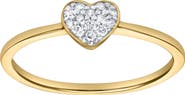 LuvMyJewelry Thea Diamond Pave Heart Ring in 14K Gold - 0.09 ct