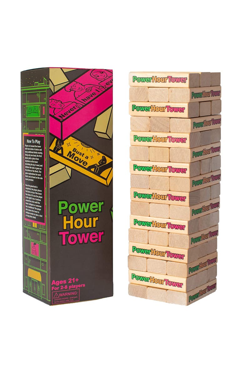 Power Hour Tower Stacking Party Game, Main, color, Multicolored